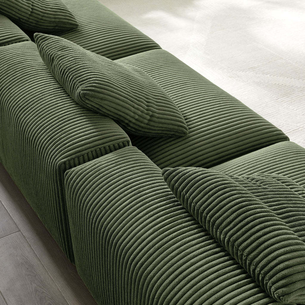 Solace 3-Piece Modular Corduroy Upholstered sofá