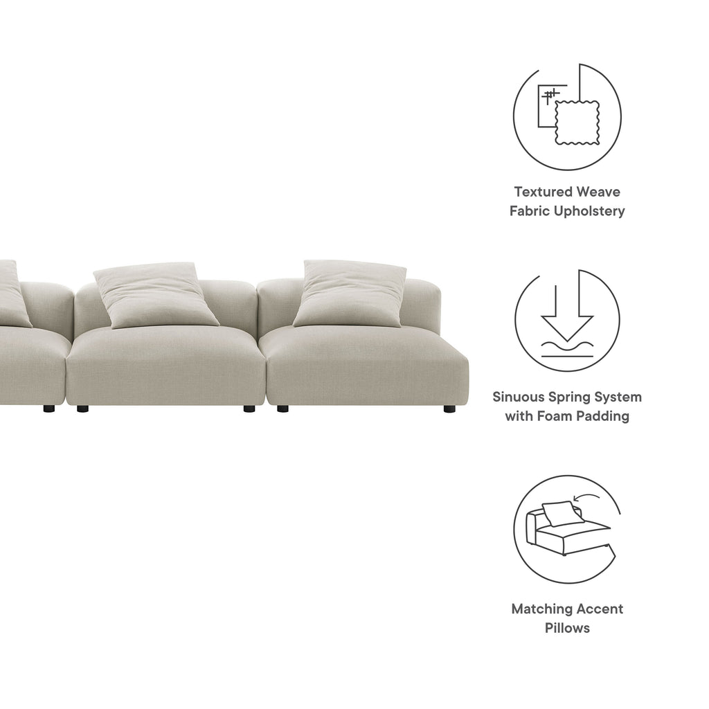Solace 3-Piece Modular Upholstered Fabric sofá