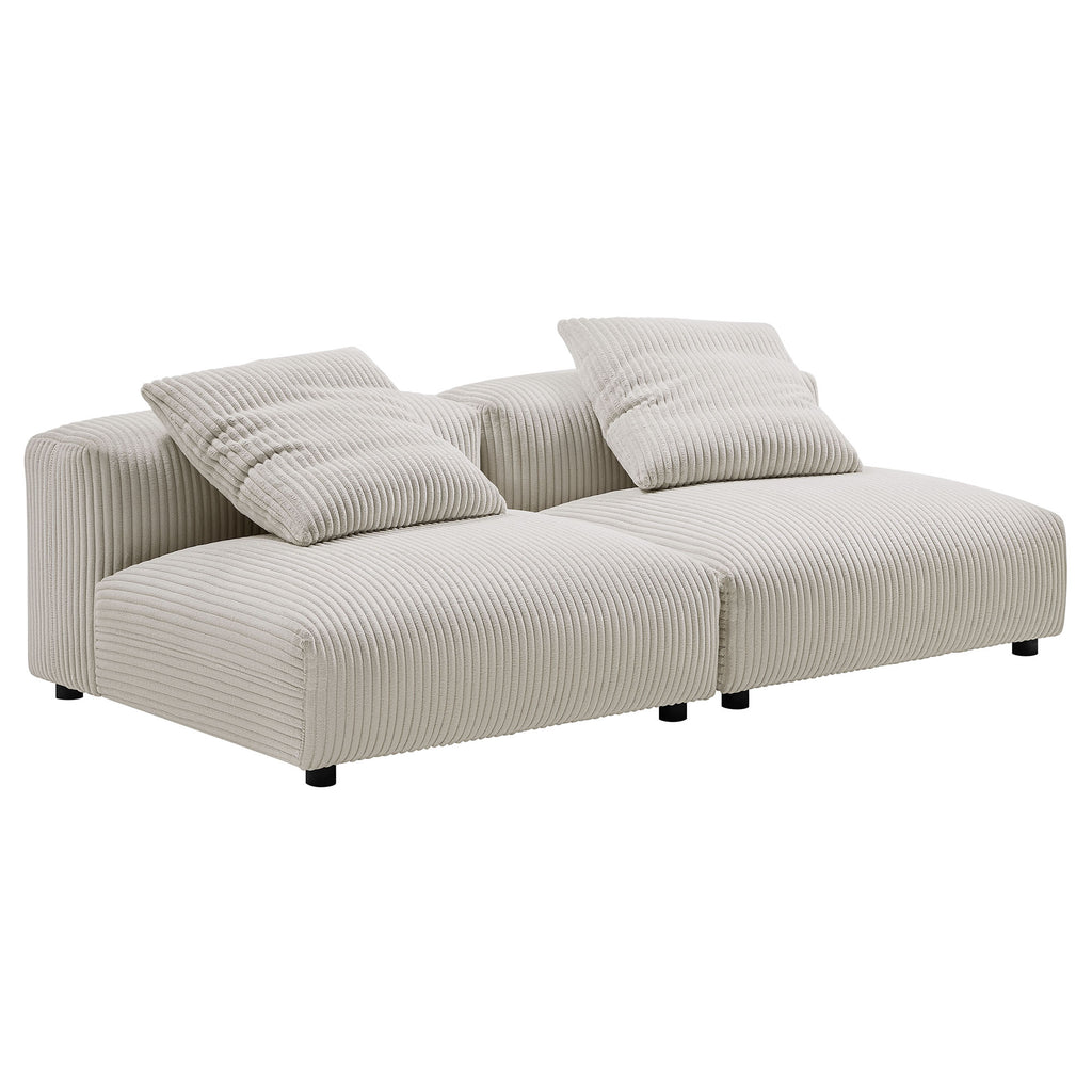 Solace 2-Piece Modular Corduroy Upholstered sofá
