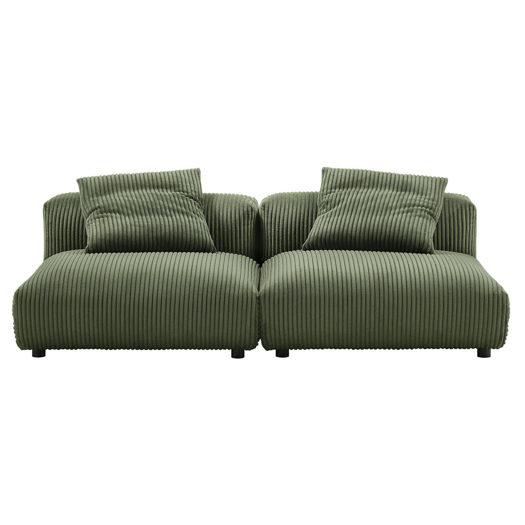 Solace 2-Piece Modular Corduroy Upholstered sofá