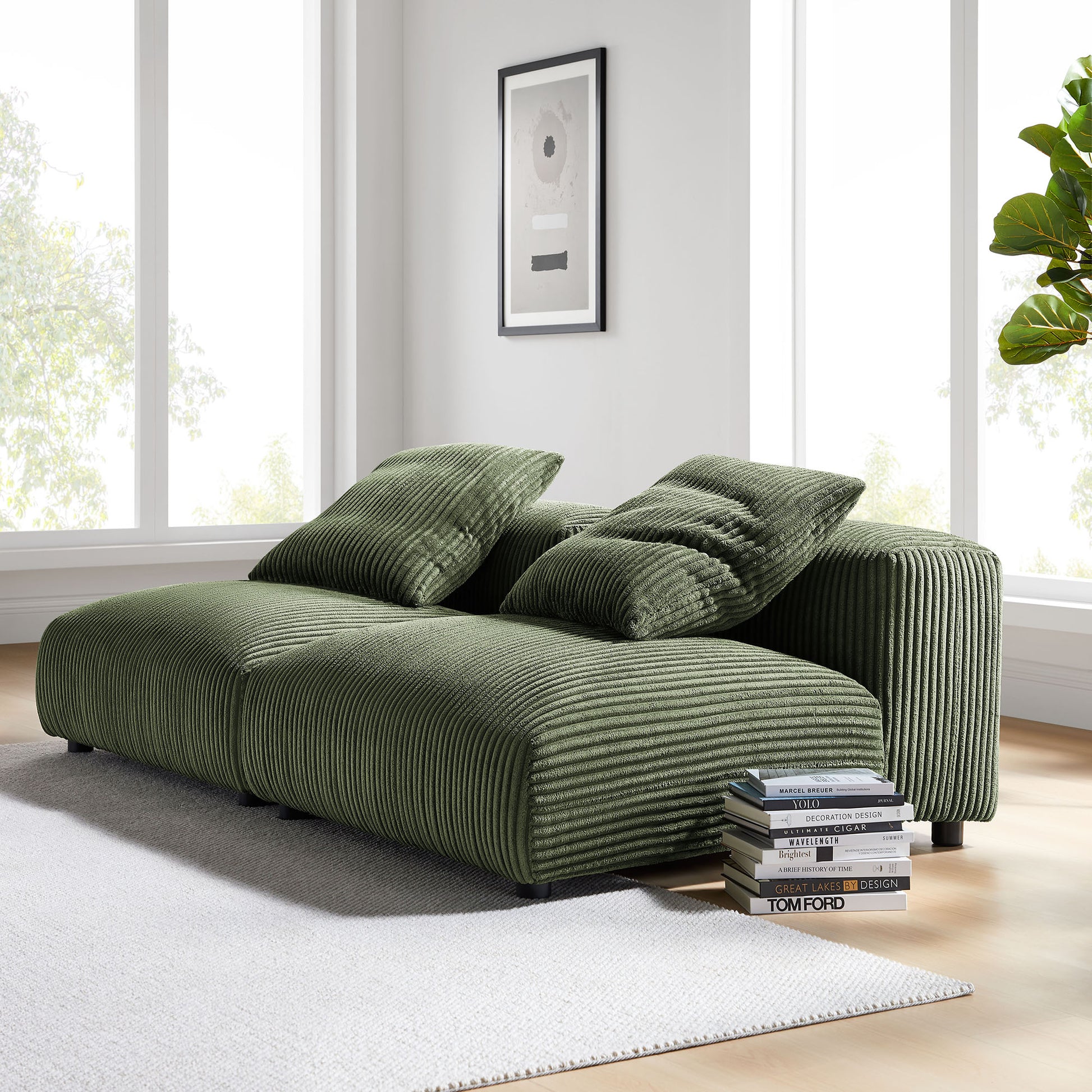 Solace 2-Piece Modular Corduroy Upholstered sofá