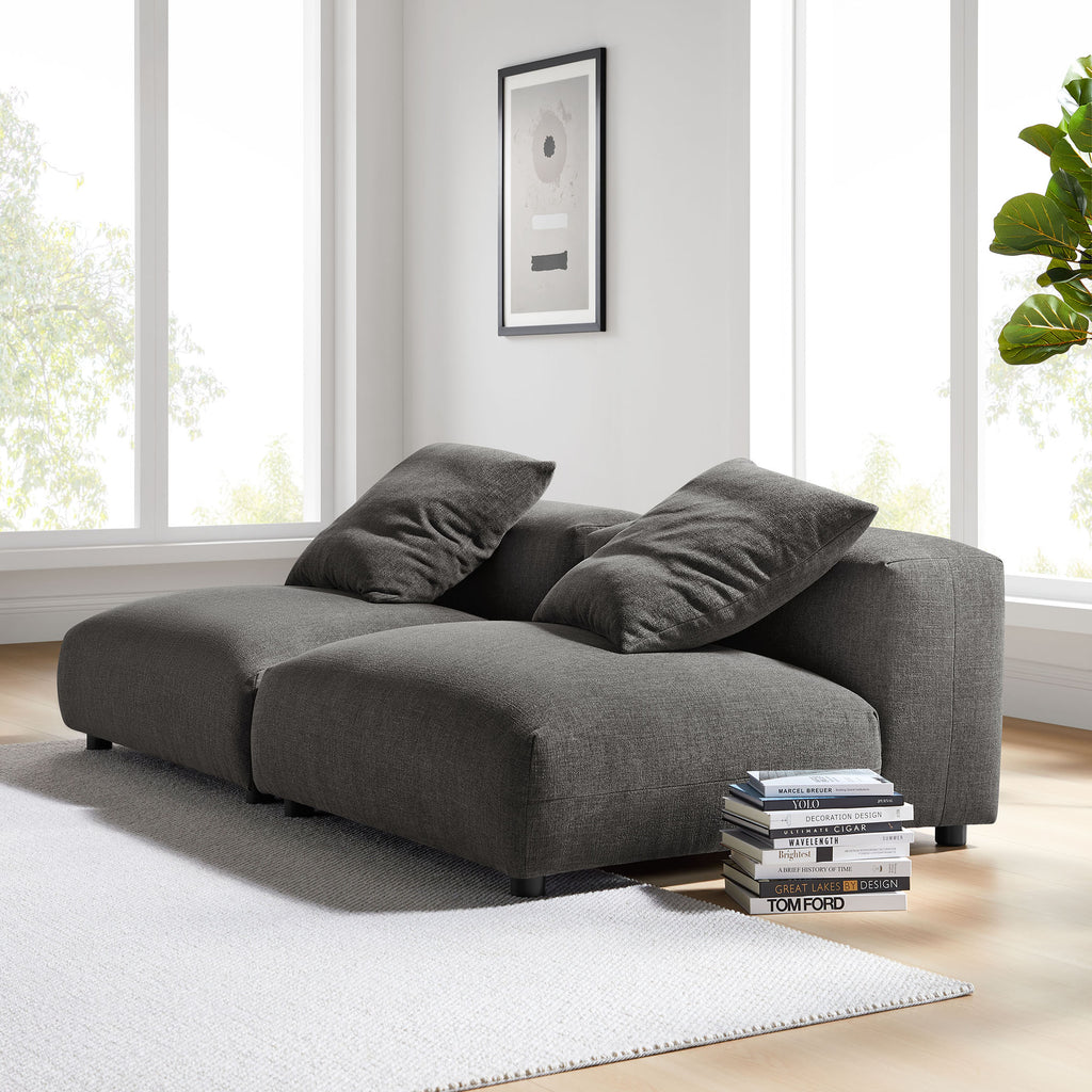 Solace 2-Piece Modular Upholstered Fabric sofá