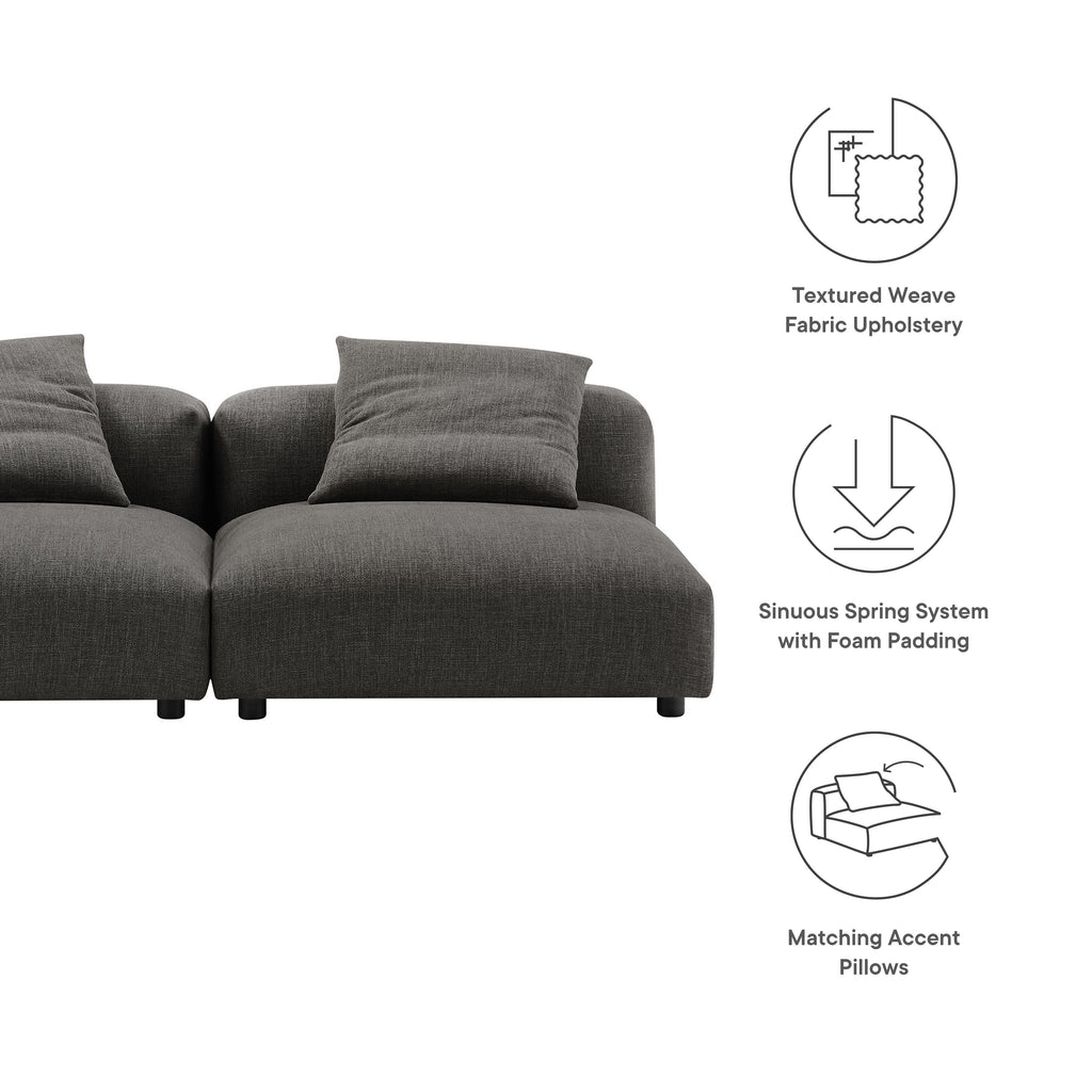 Solace 2-Piece Modular Upholstered Fabric sofá