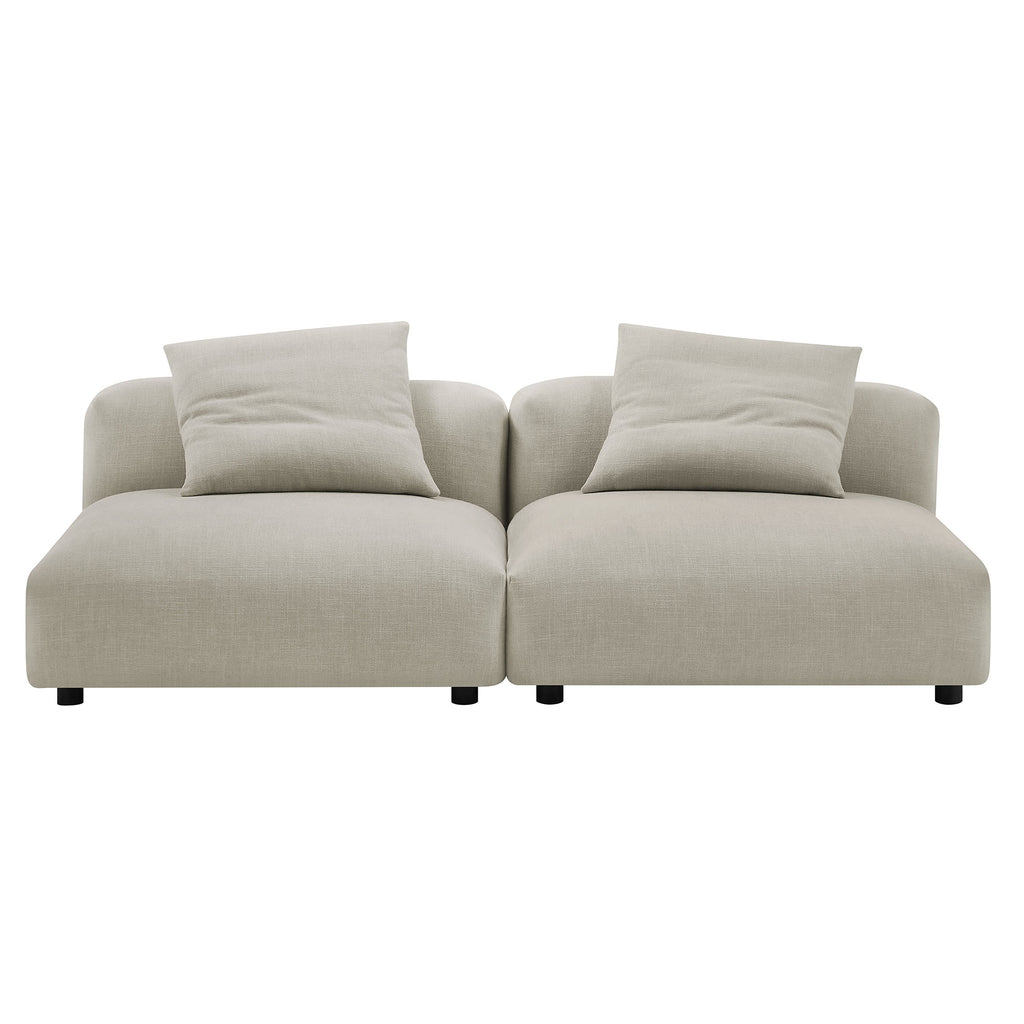Solace 2-Piece Modular Upholstered Fabric sofá