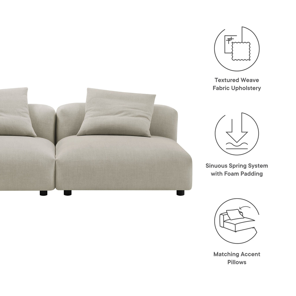 Solace 2-Piece Modular Upholstered Fabric sofá