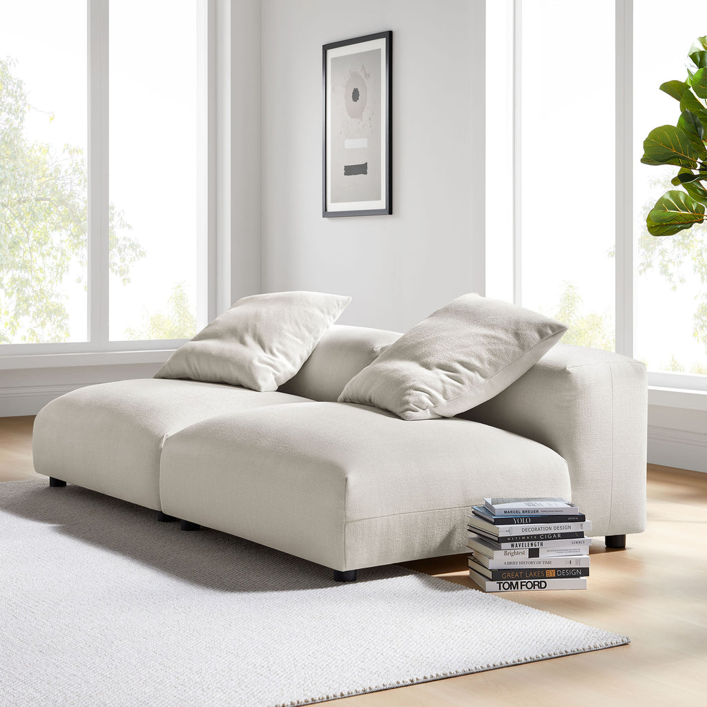 Solace 2-Piece Modular Upholstered Fabric sofá