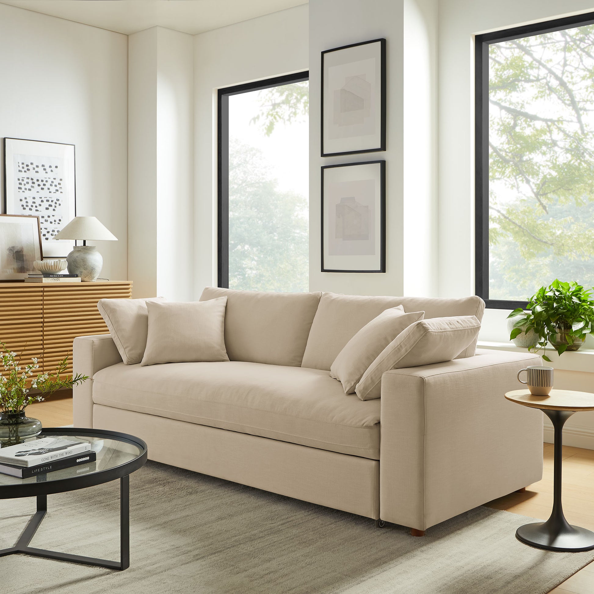 Commix Down Filled Overstuffed Sleeper sofá