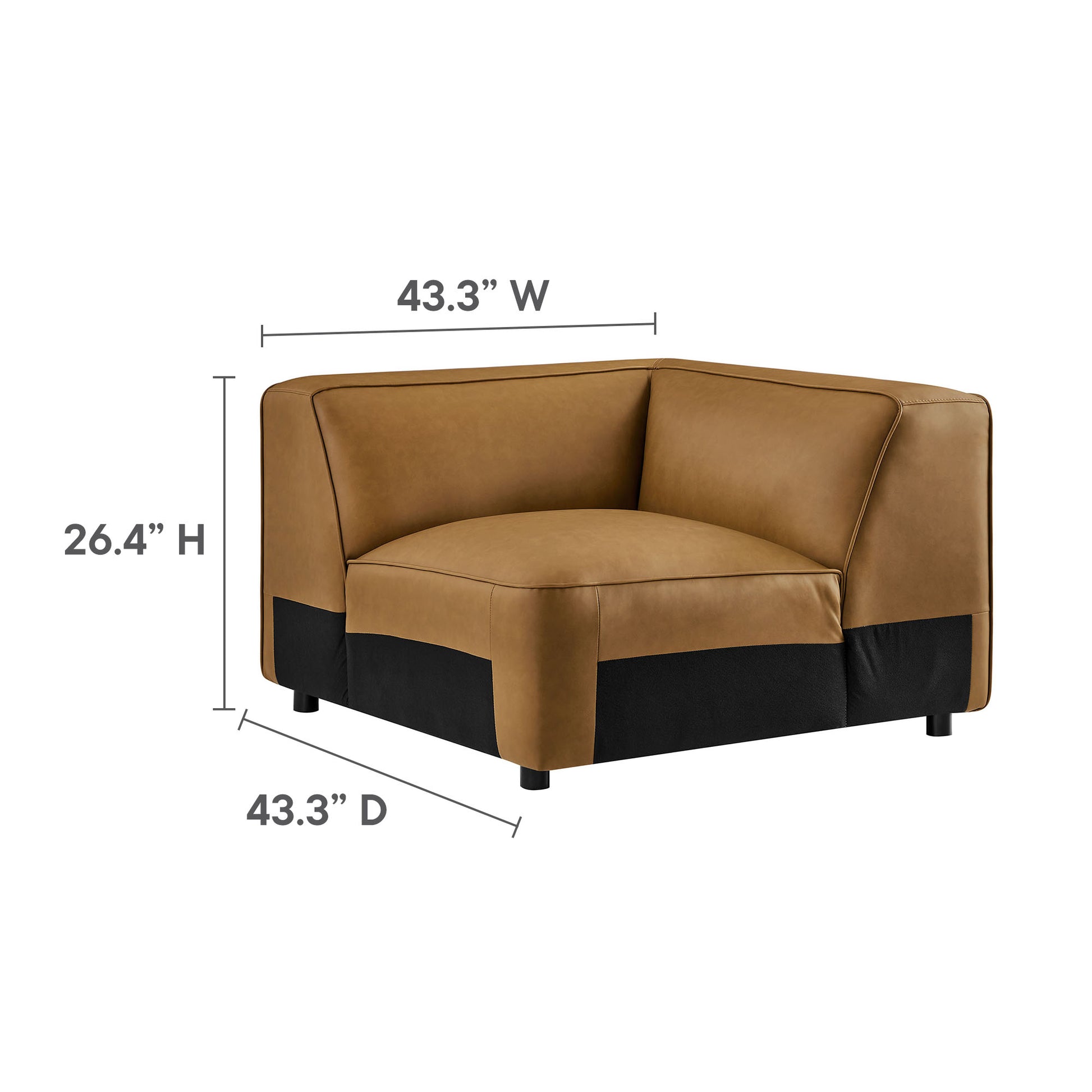 Auren 5-Piece Upholstered Vegan Leather Modular L-Shaped sofá