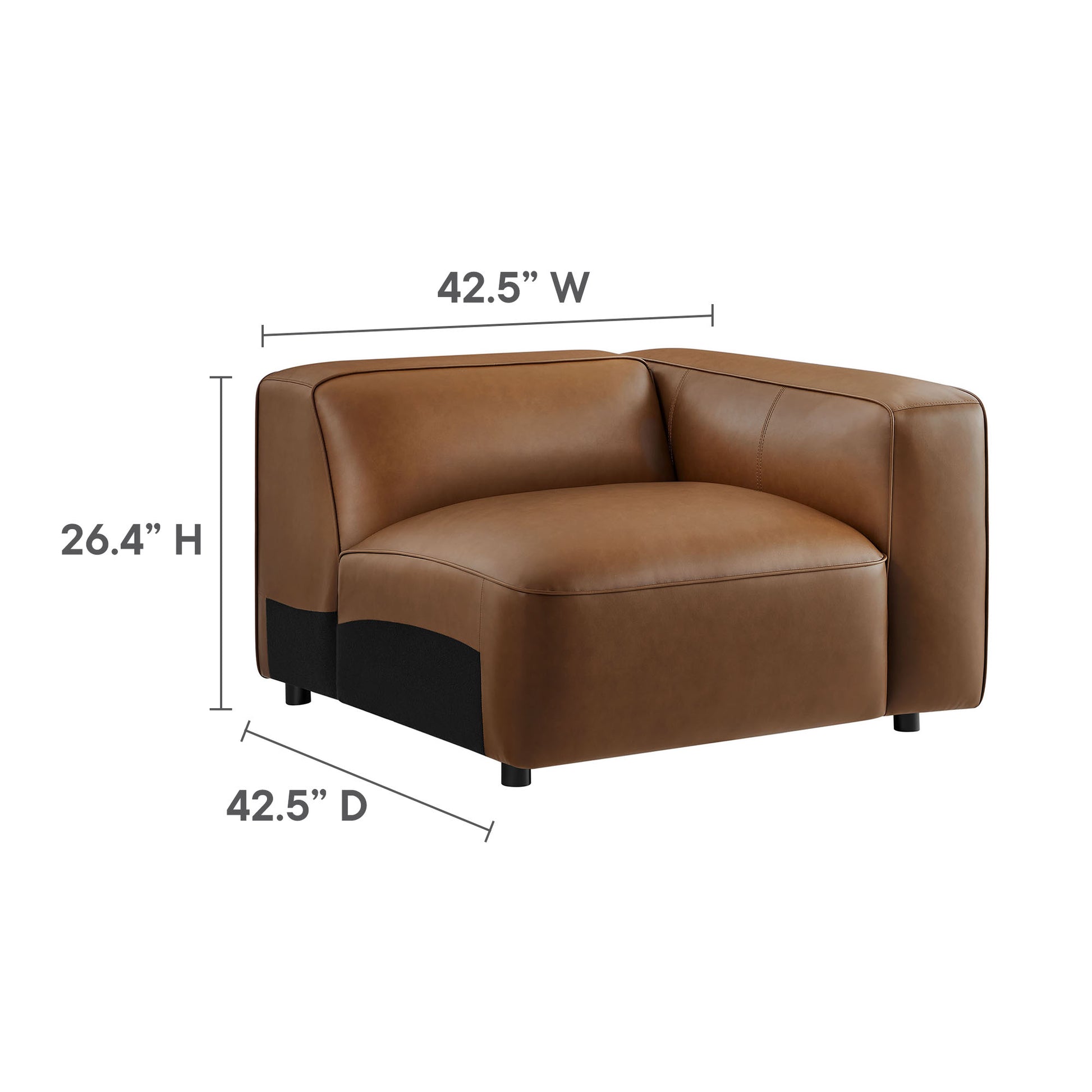 Auren 5-Piece Upholstered Vegan Leather Modular U-Shaped sofá