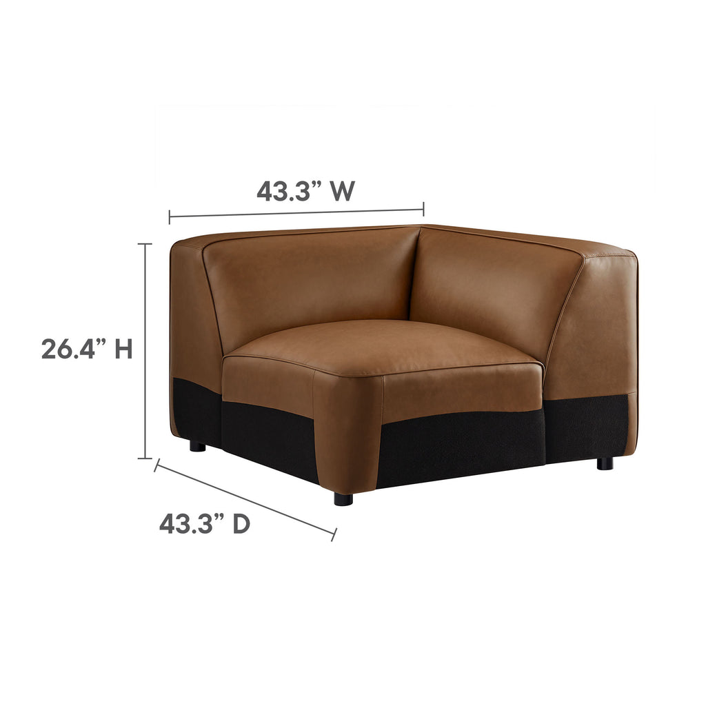 Auren 5-Piece Upholstered Armless L-Shaped Vegan Leather Modular sofá
