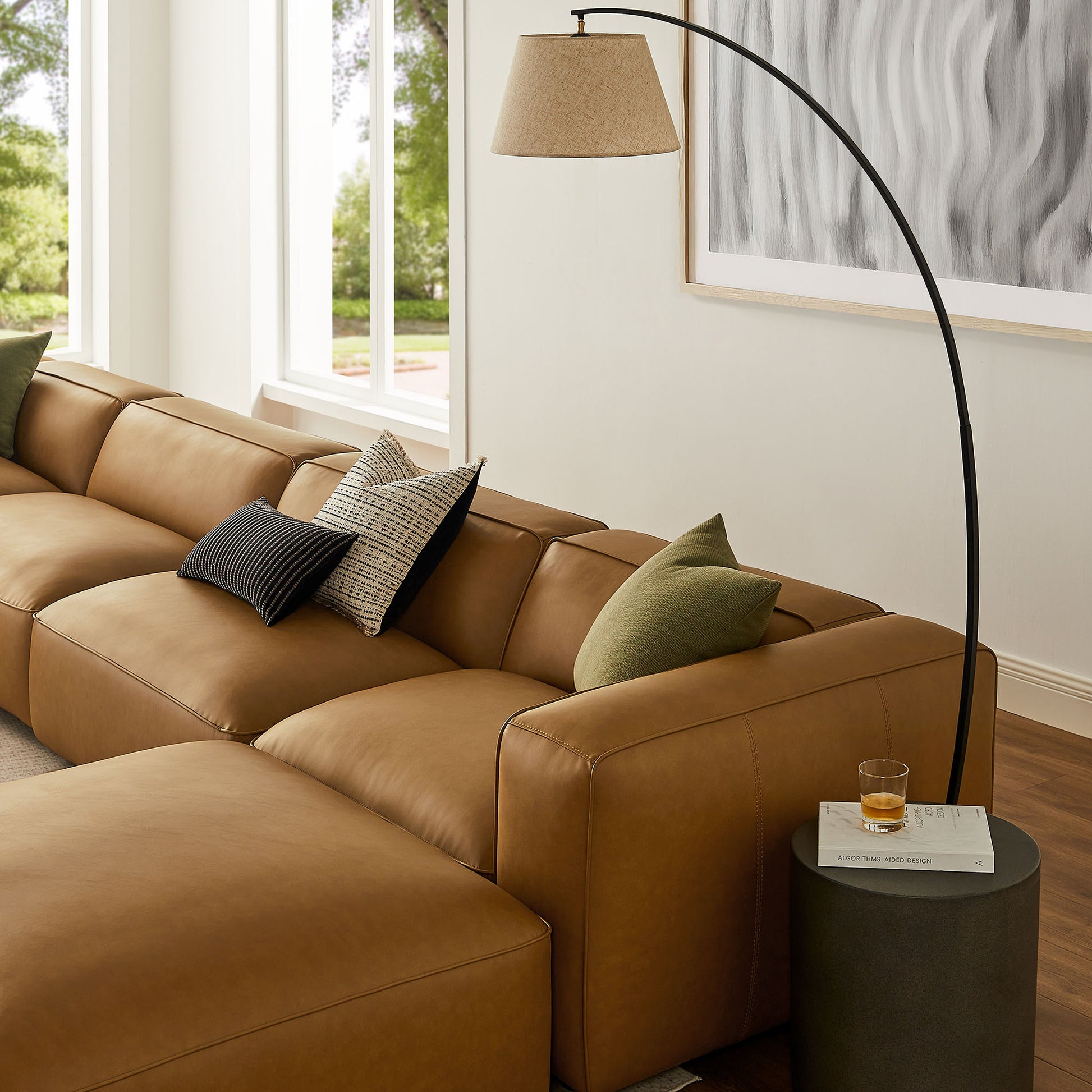 Auren 6-Piece Upholstered Vegan Leather Modular sofá