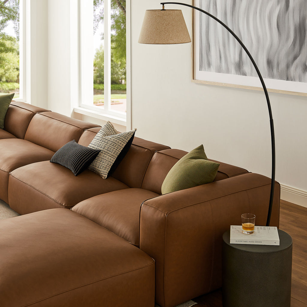 Auren 6-Piece Upholstered Vegan Leather Modular sofá