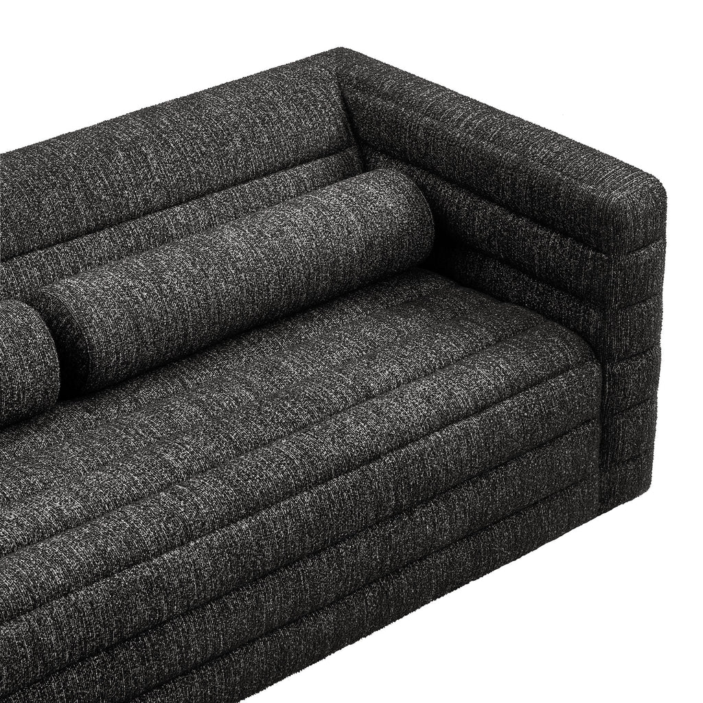 Relle Channel Tufted Boucle Upholstered sofá