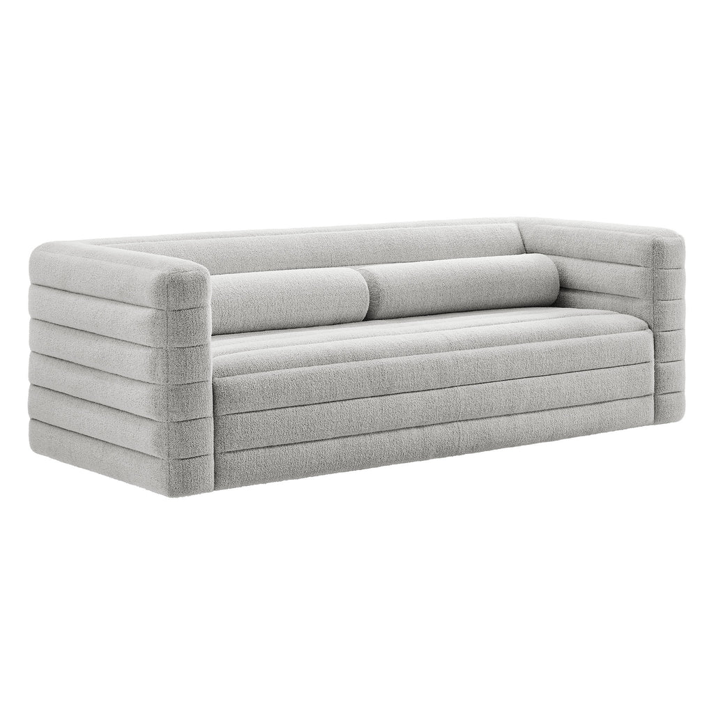 Relle Channel Tufted Boucle Upholstered sofá