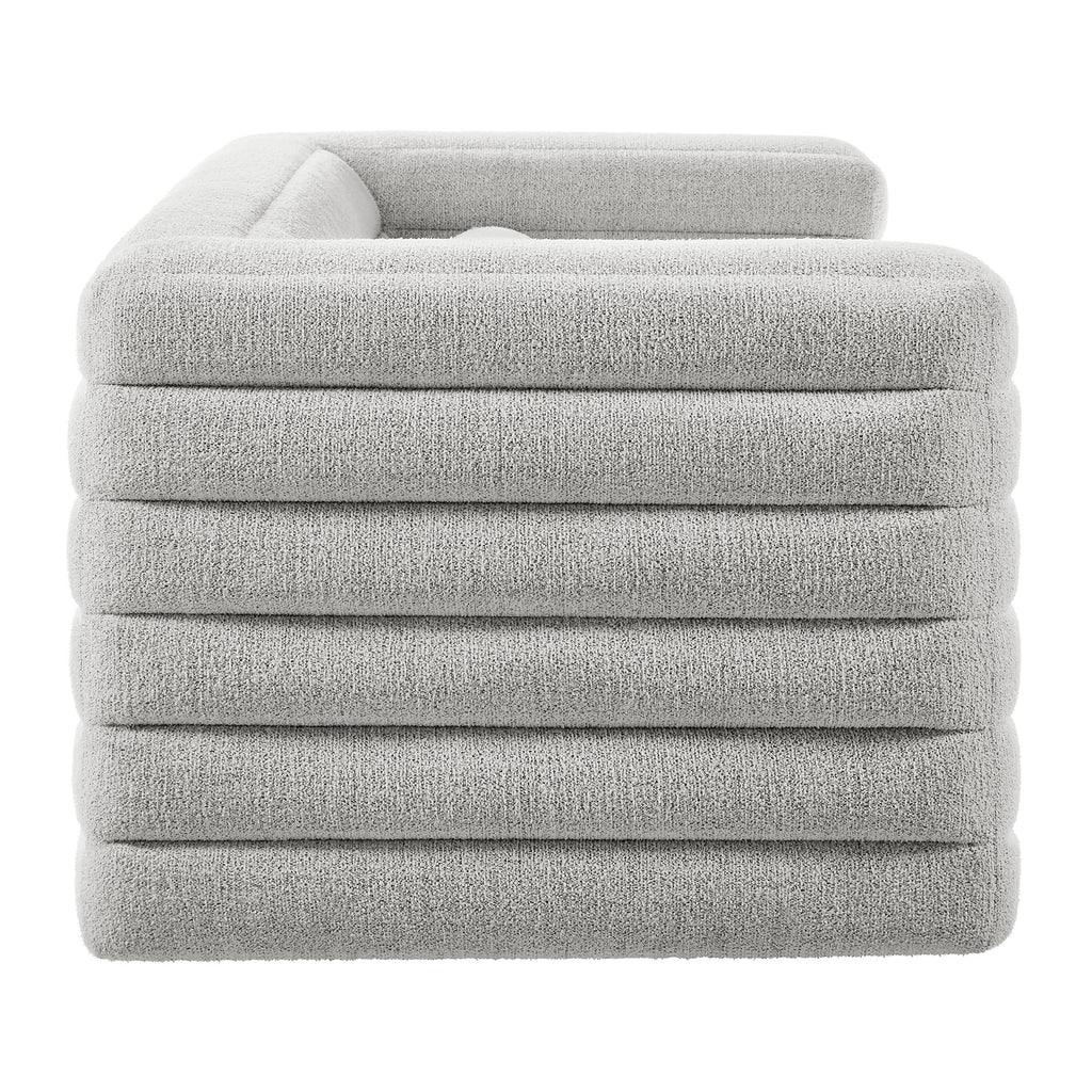 Relle Channel Tufted Boucle Upholstered sofá