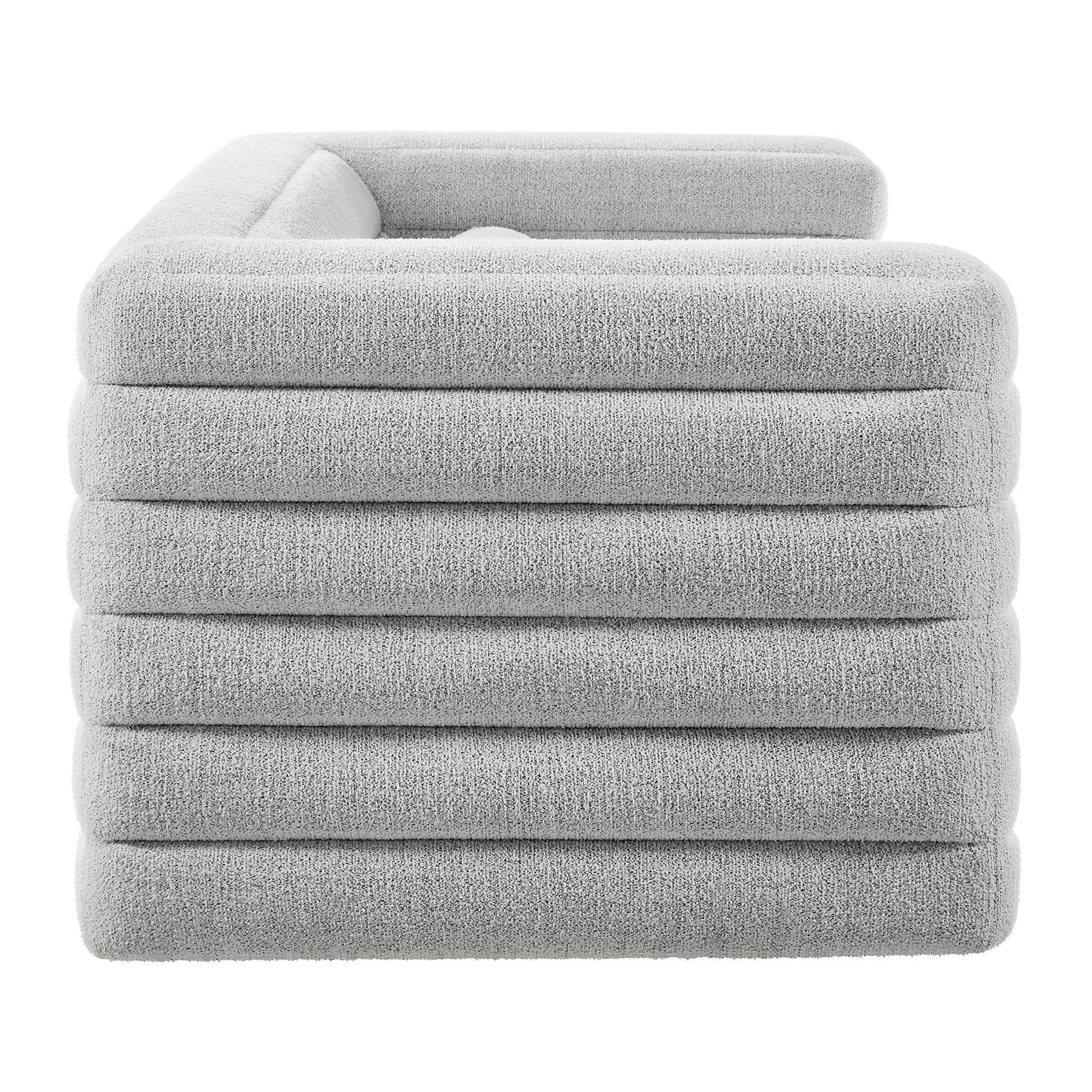 Relle Channel Tufted Boucle Upholstered sofá