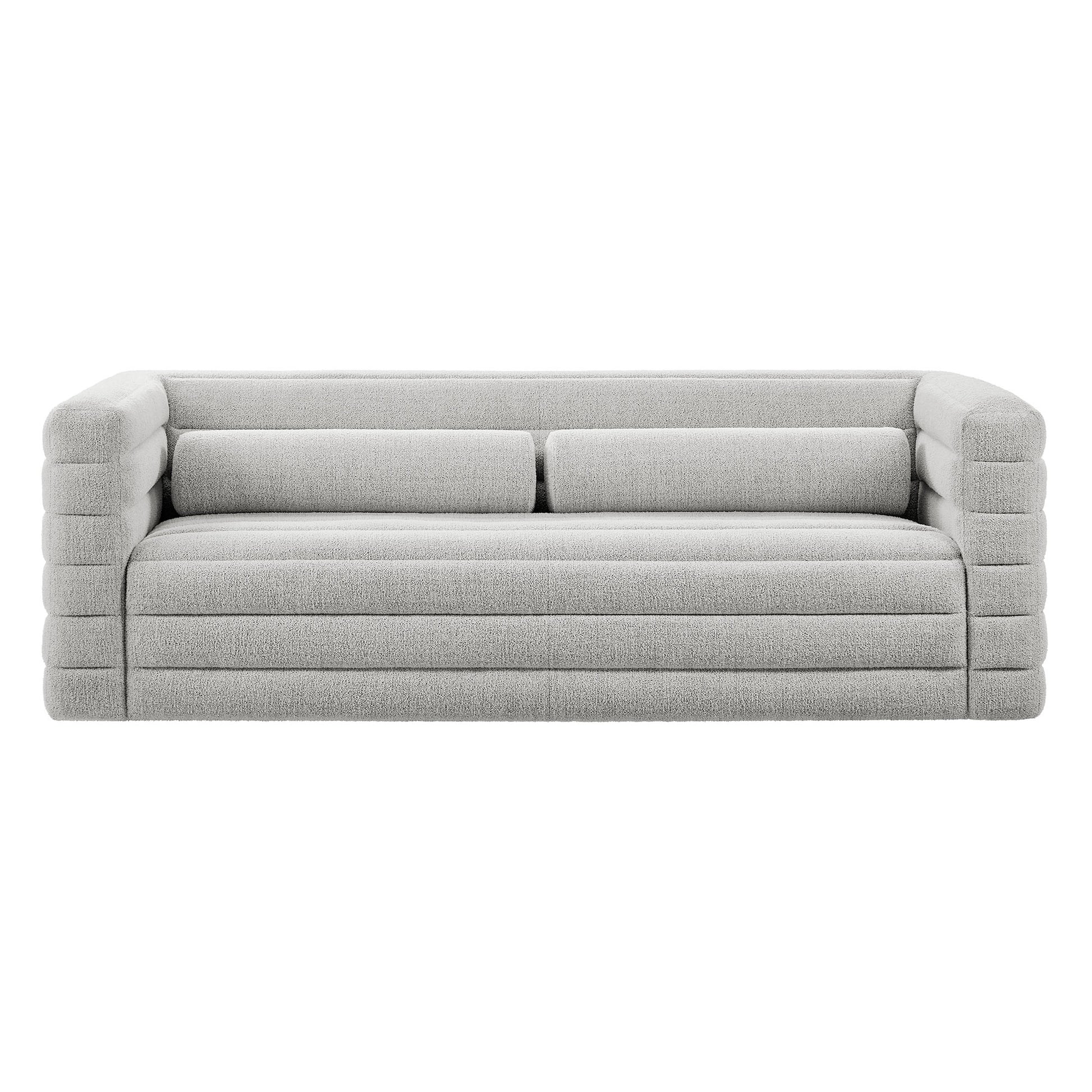 Relle Channel Tufted Boucle Upholstered sofá