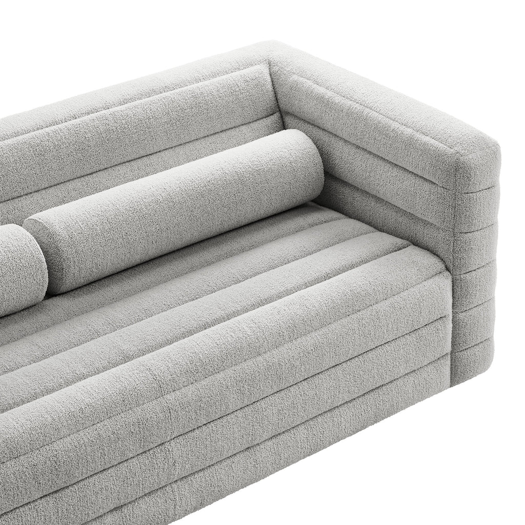 Relle Channel Tufted Boucle Upholstered sofá
