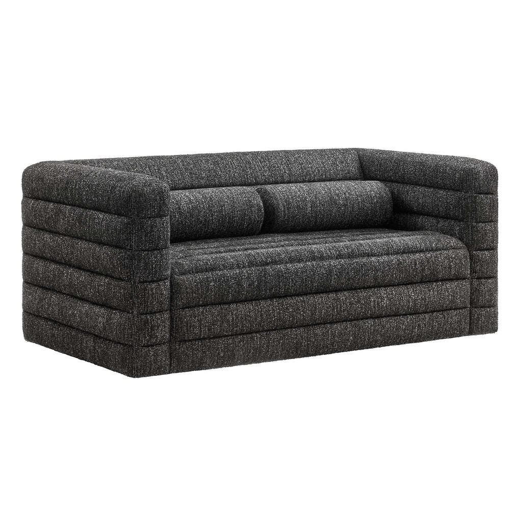 Relle Channel Tufted Boucle Upholstered loveseat