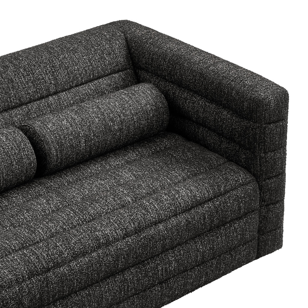 Relle Channel Tufted Boucle Upholstered loveseat