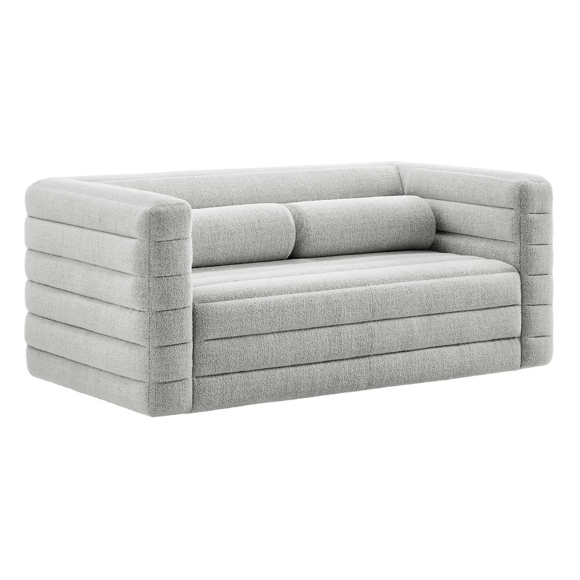 Relle Channel Tufted Boucle Upholstered loveseat