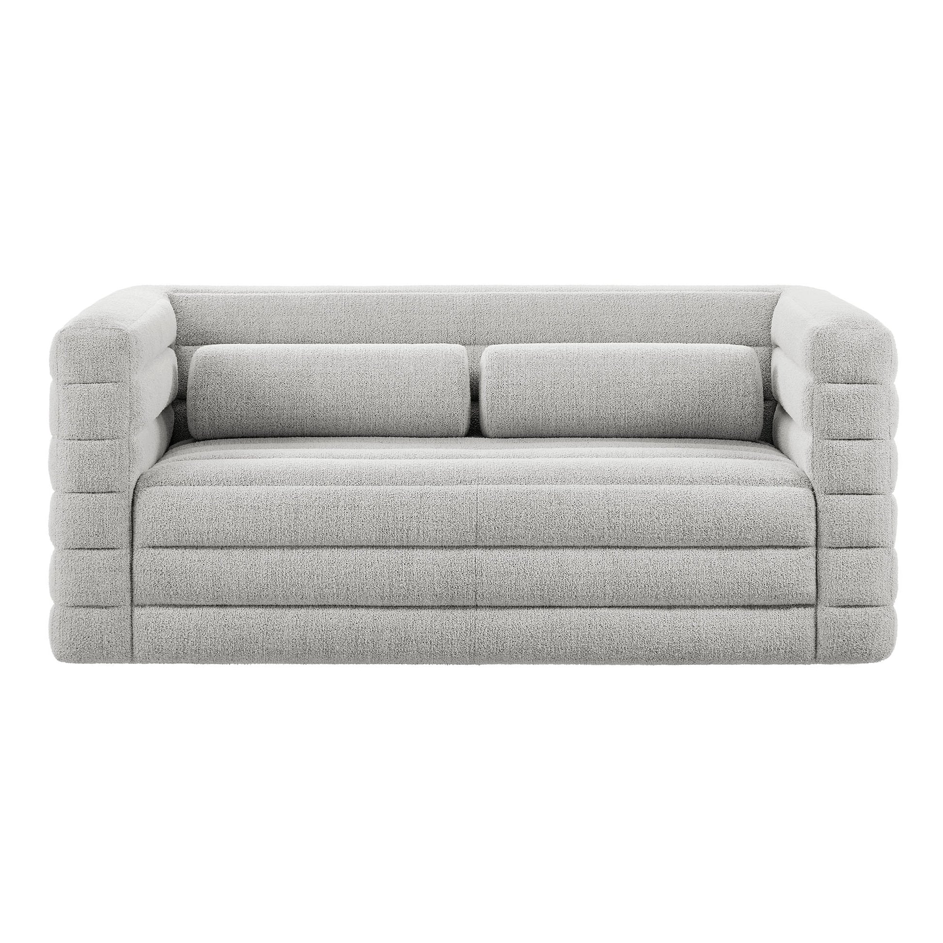 Relle Channel Tufted Boucle Upholstered loveseat