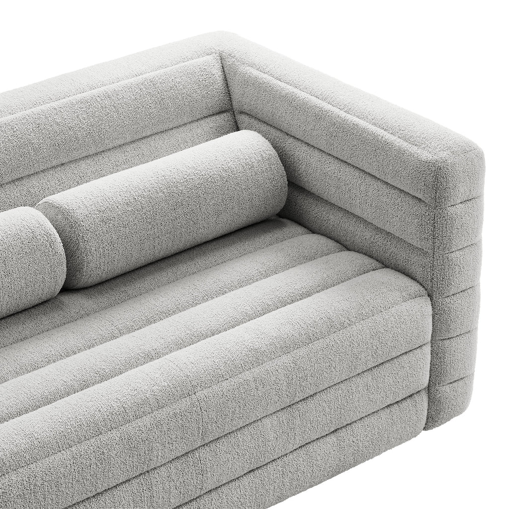 Relle Channel Tufted Boucle Upholstered loveseat