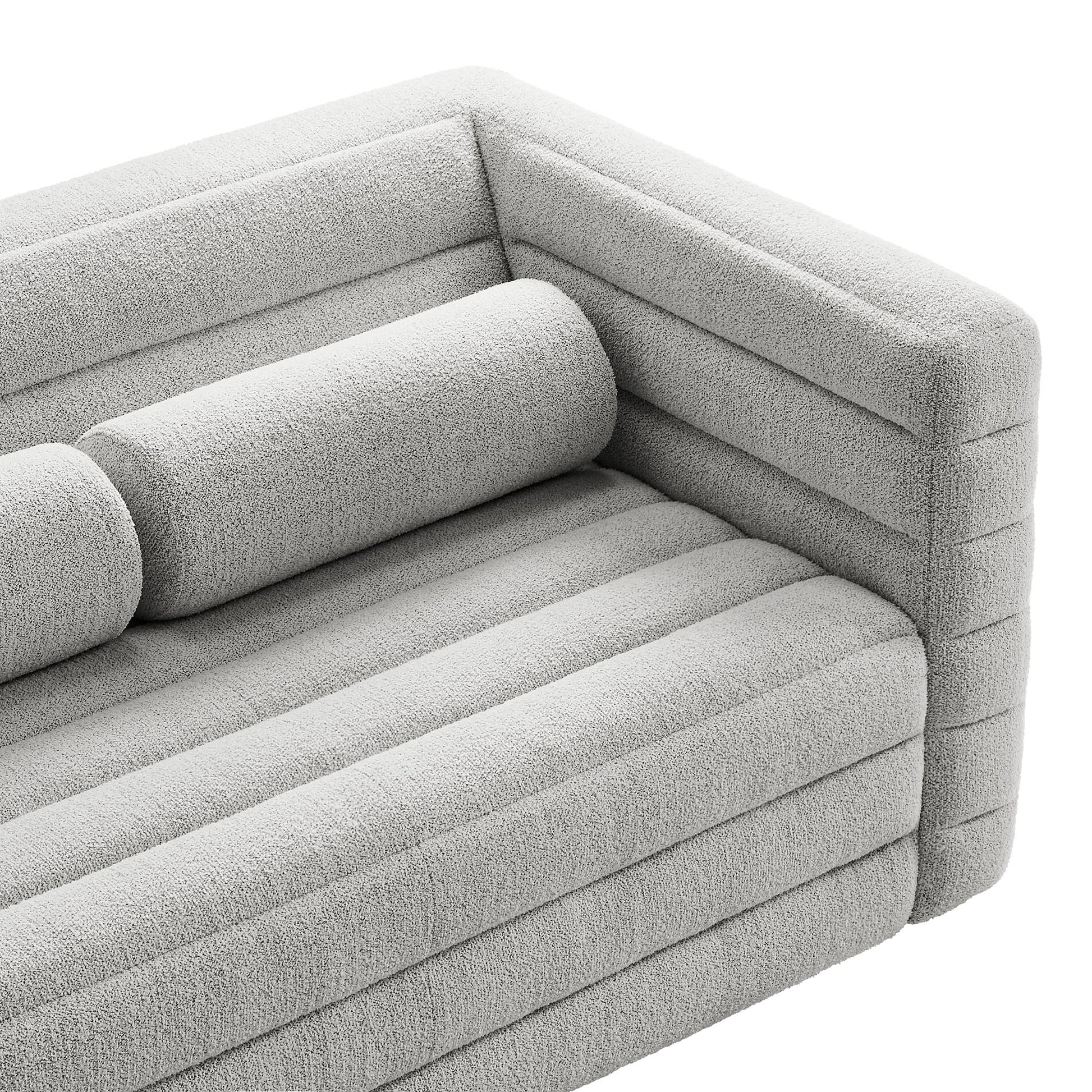 Relle Channel Tufted Boucle Upholstered loveseat