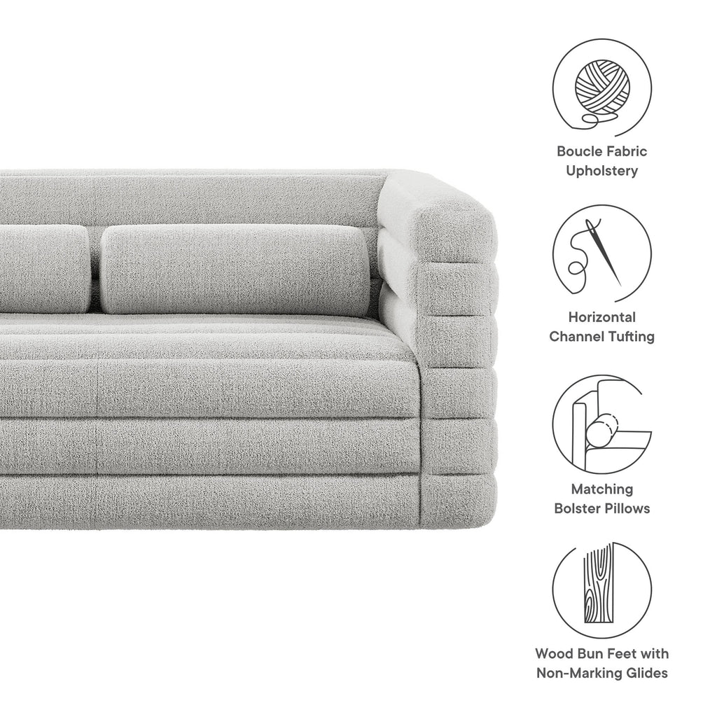 Relle Channel Tufted Boucle Upholstered loveseat