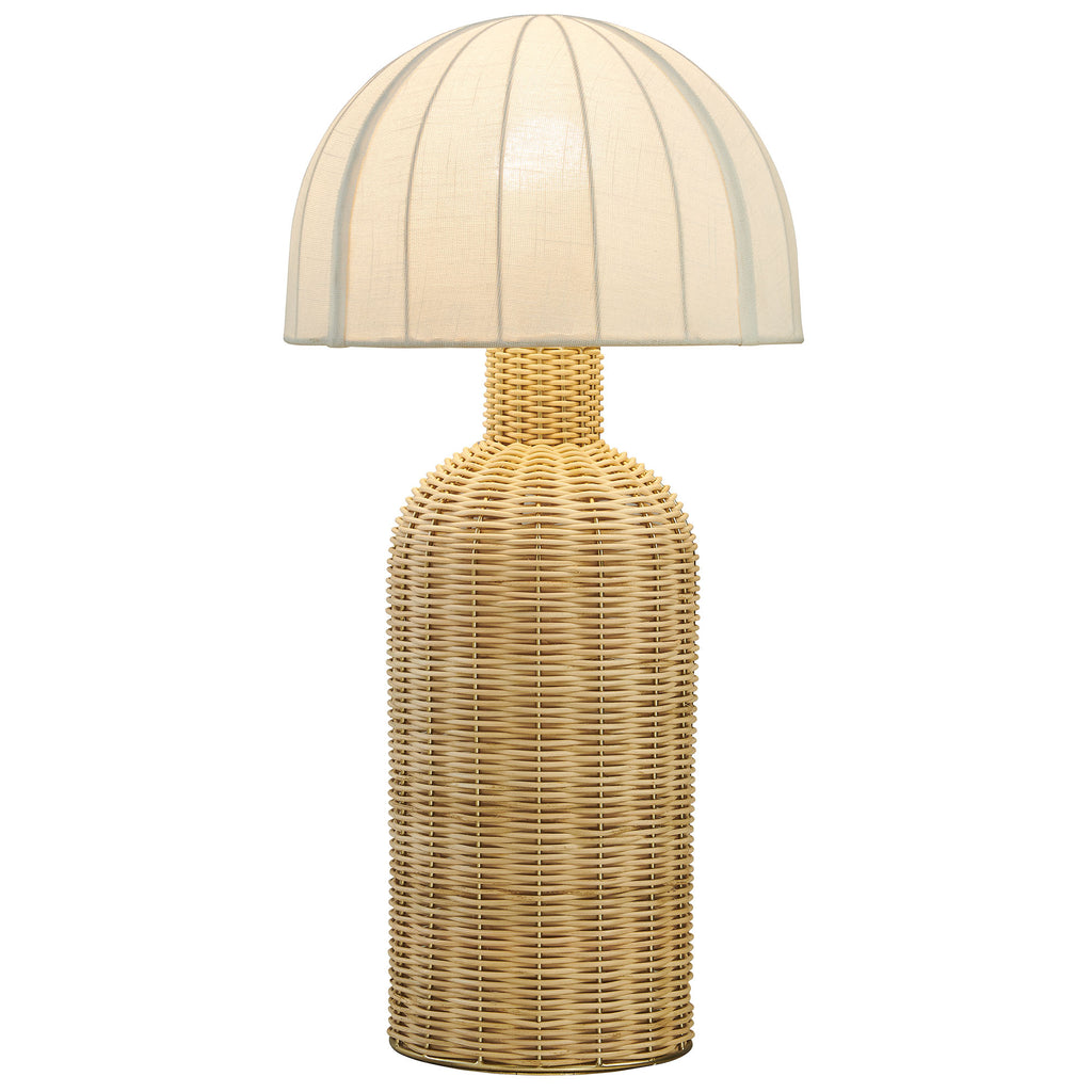 Santo Rattan mesa Lamp With Dome Shade