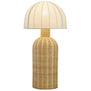Santo Rattan mesa Lamp With Dome Shade