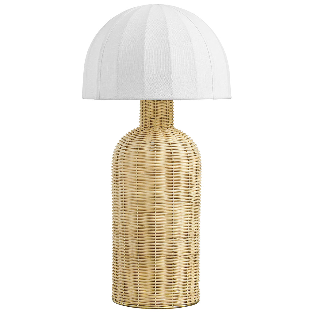 Santo Rattan mesa Lamp With Dome Shade
