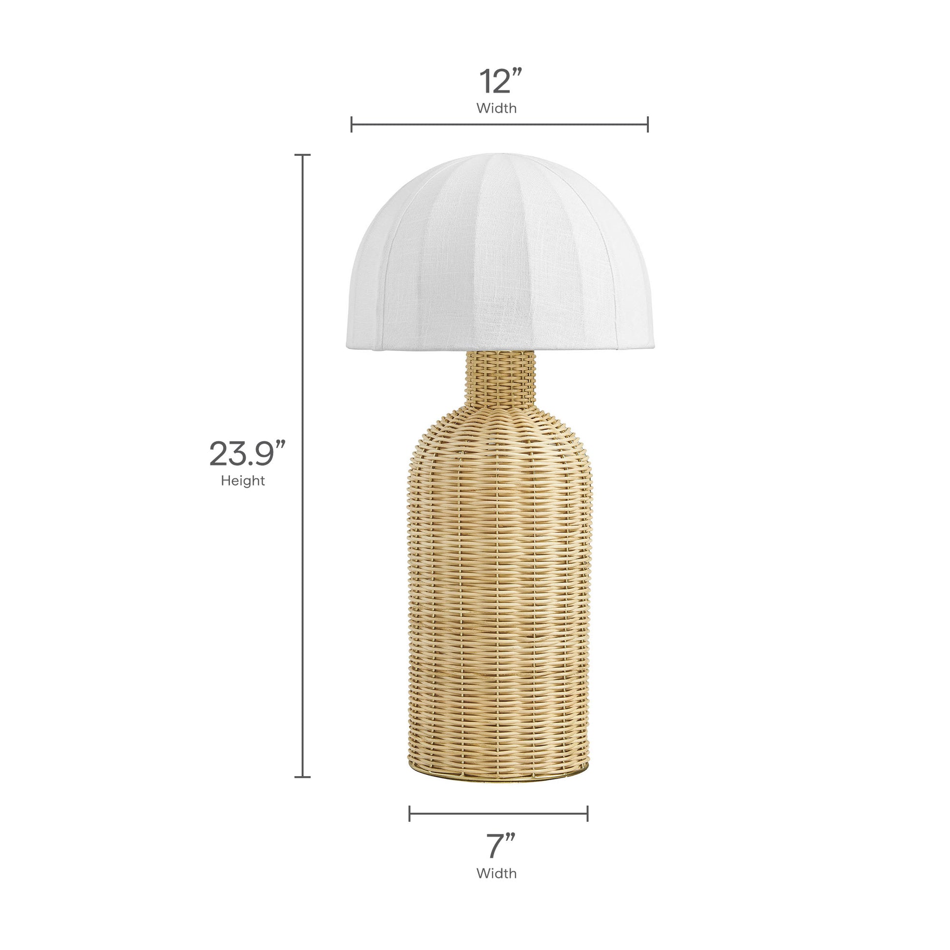 Santo Rattan mesa Lamp With Dome Shade