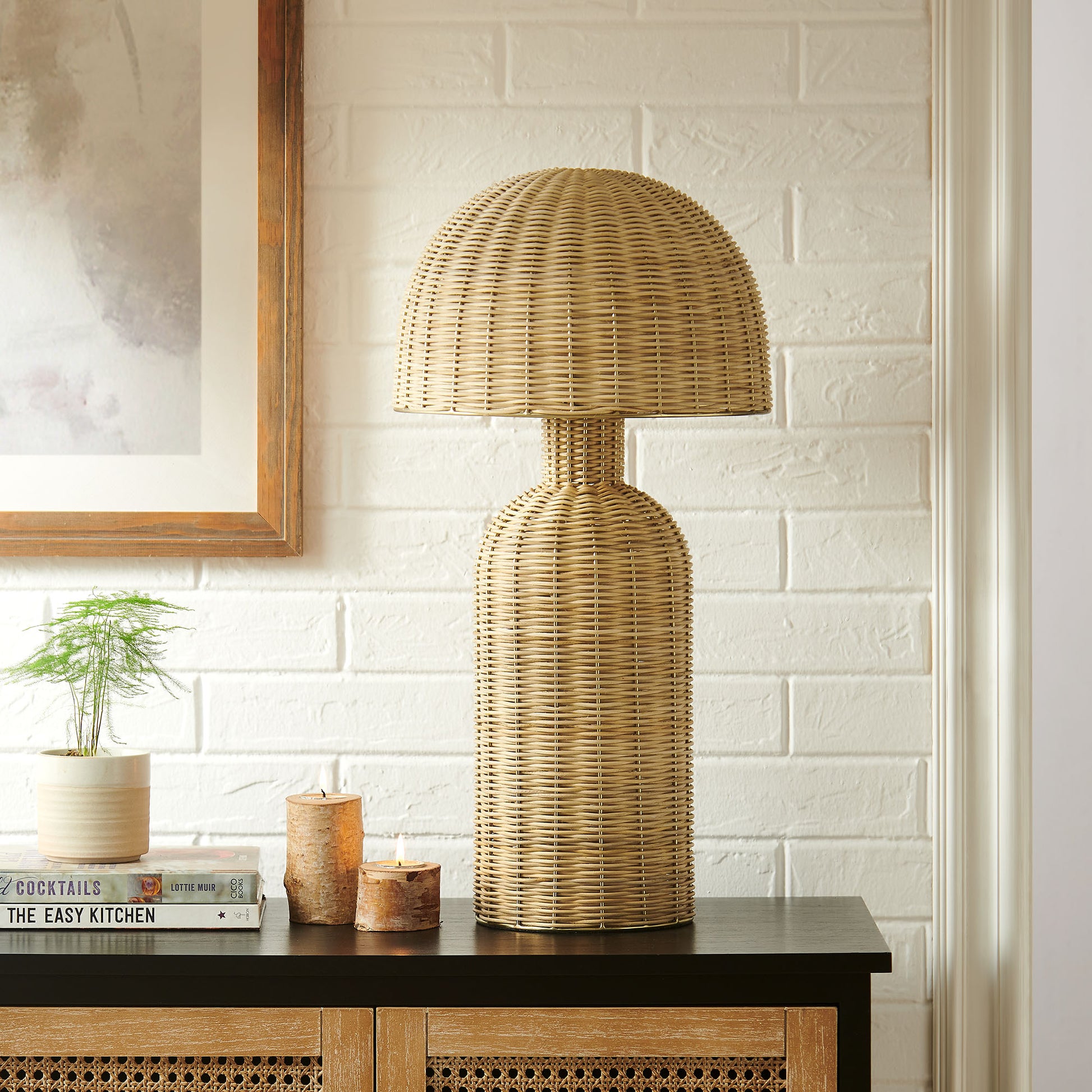 Briar Rattan mesa Lamp