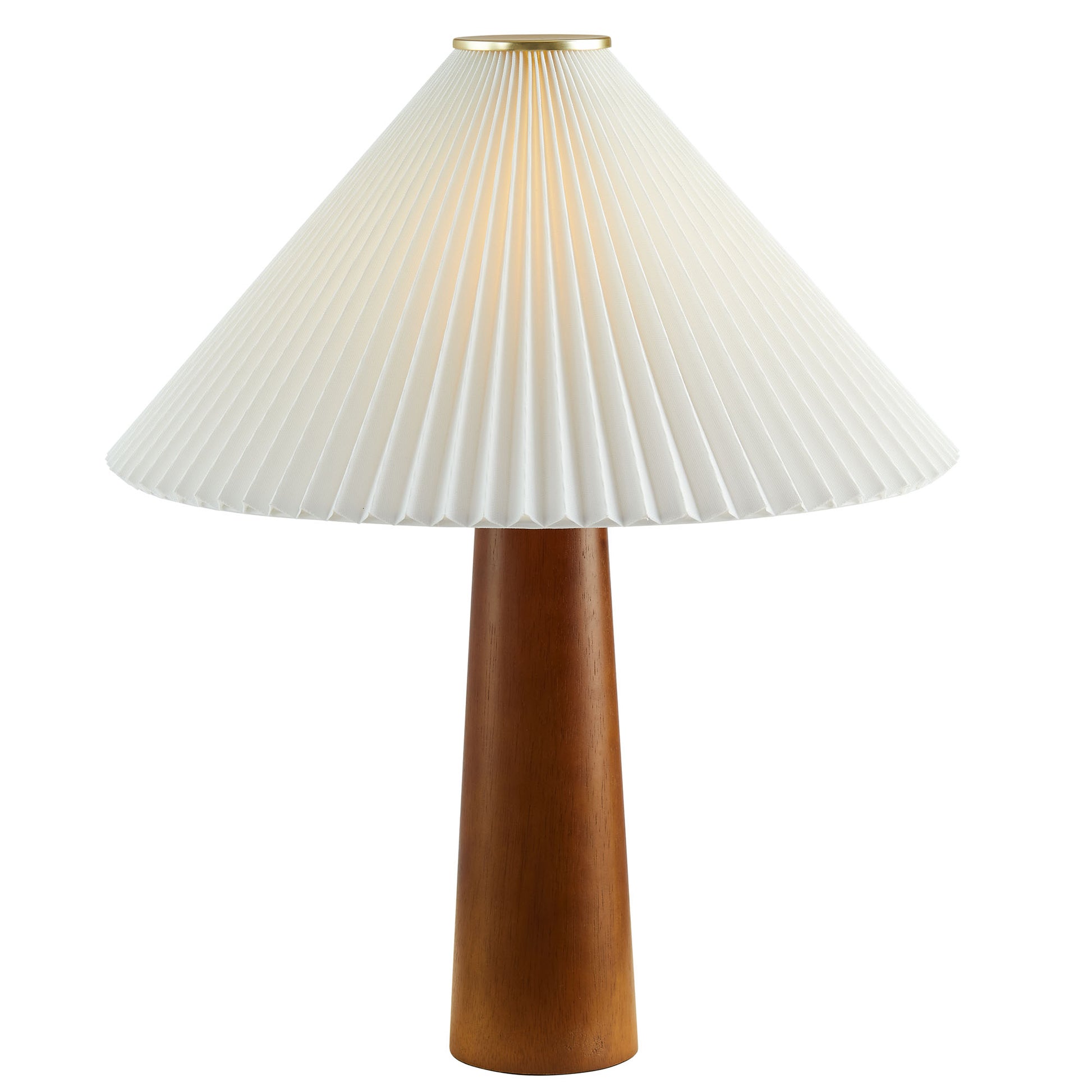 Jessica Wooden Base mesa Lamp With Pleated Fabric Shade