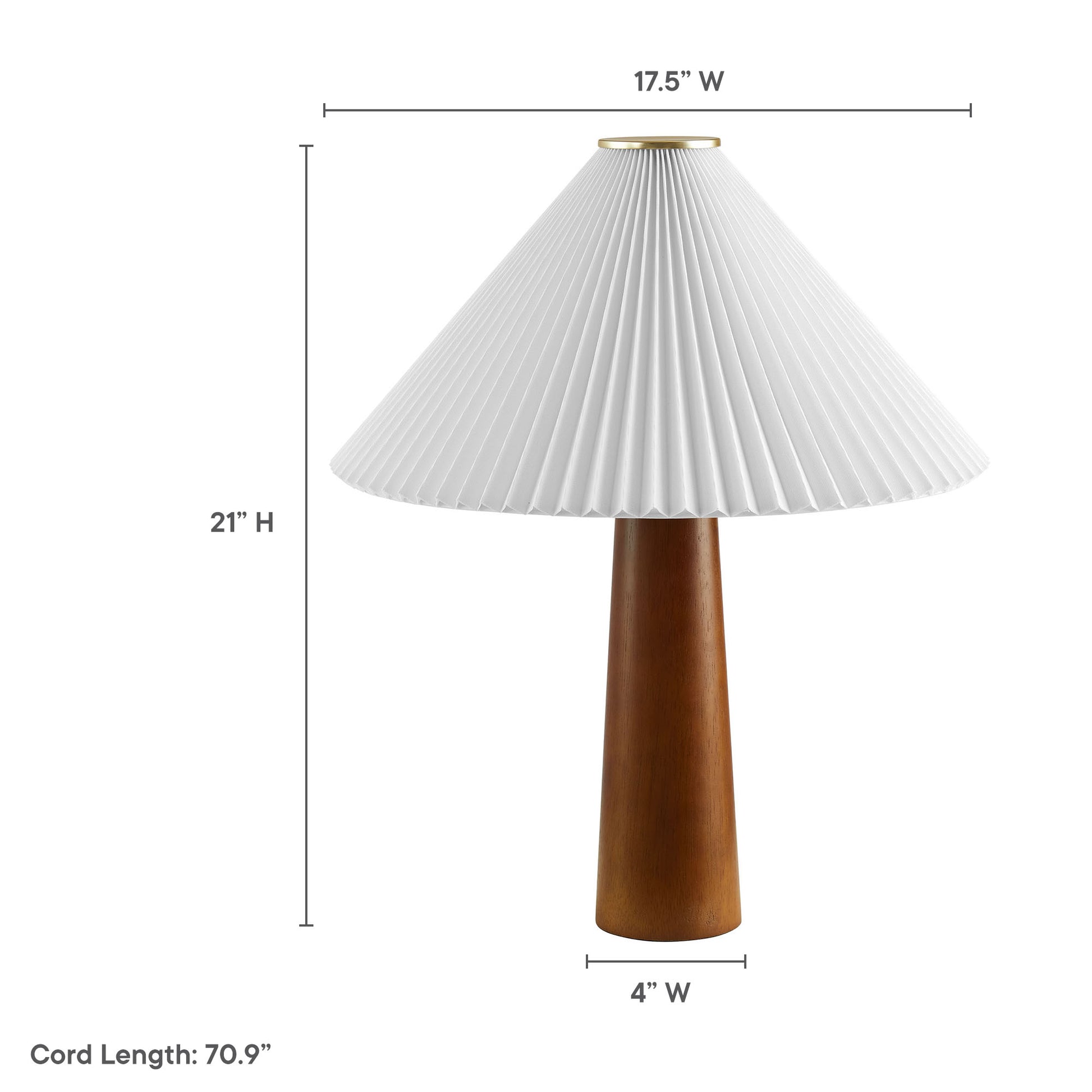 Jessica Wooden Base mesa Lamp With Pleated Fabric Shade