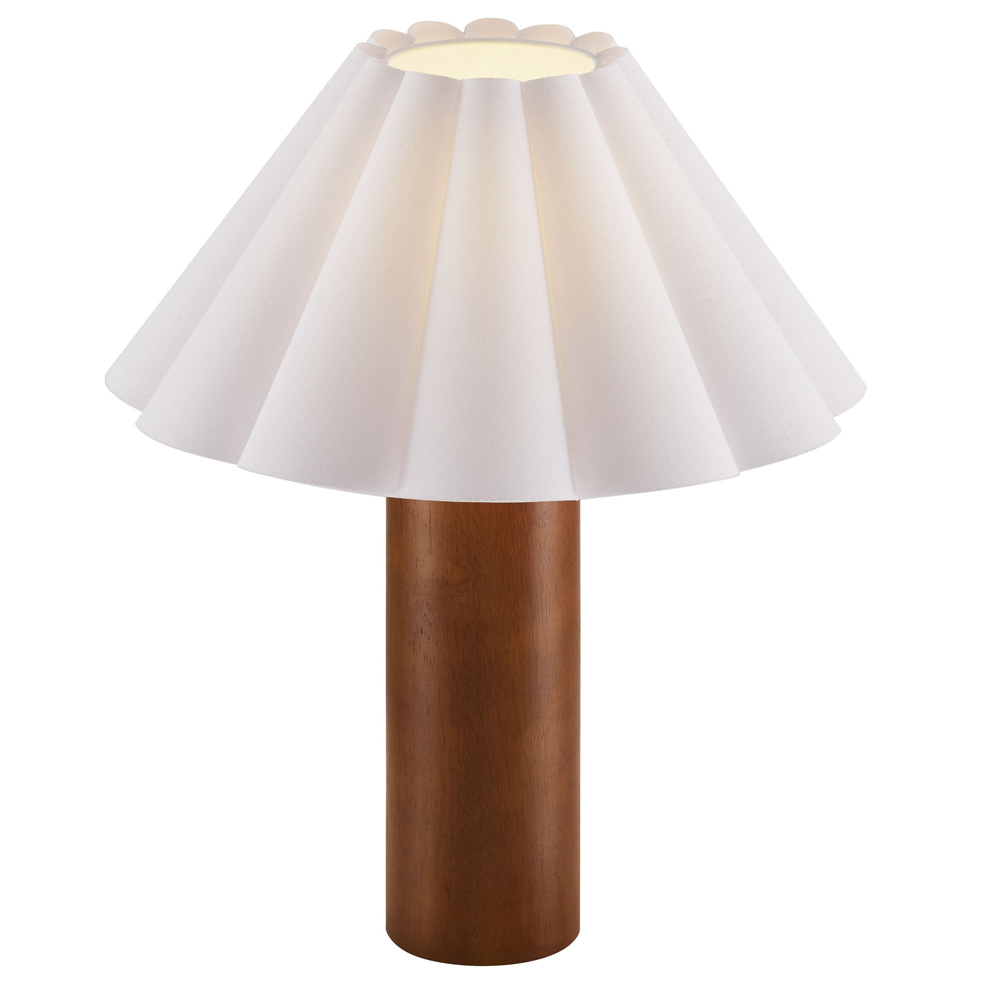 Flora Wood mesa Lamp With Pleated Petal Shade