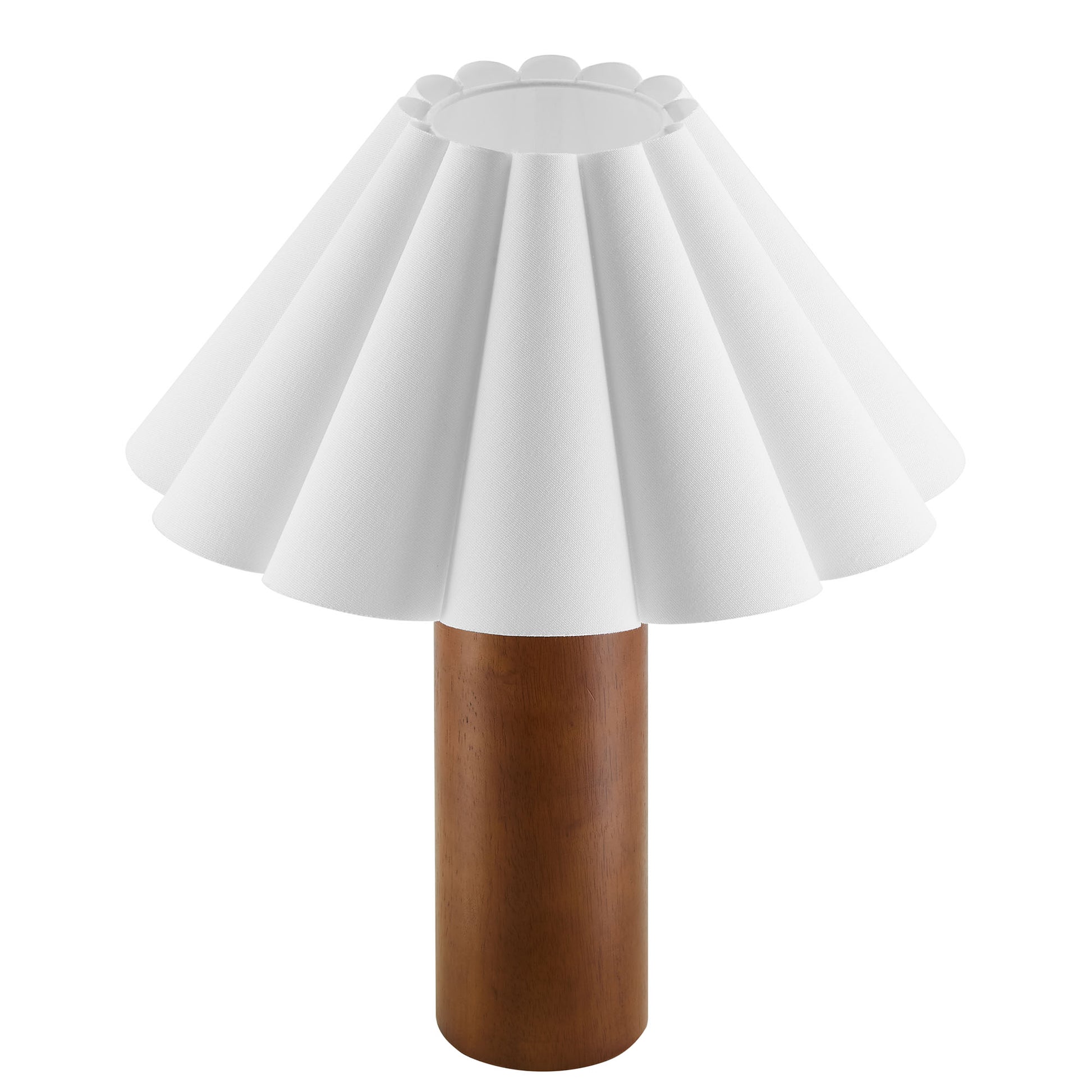 Flora Wood mesa Lamp With Pleated Petal Shade