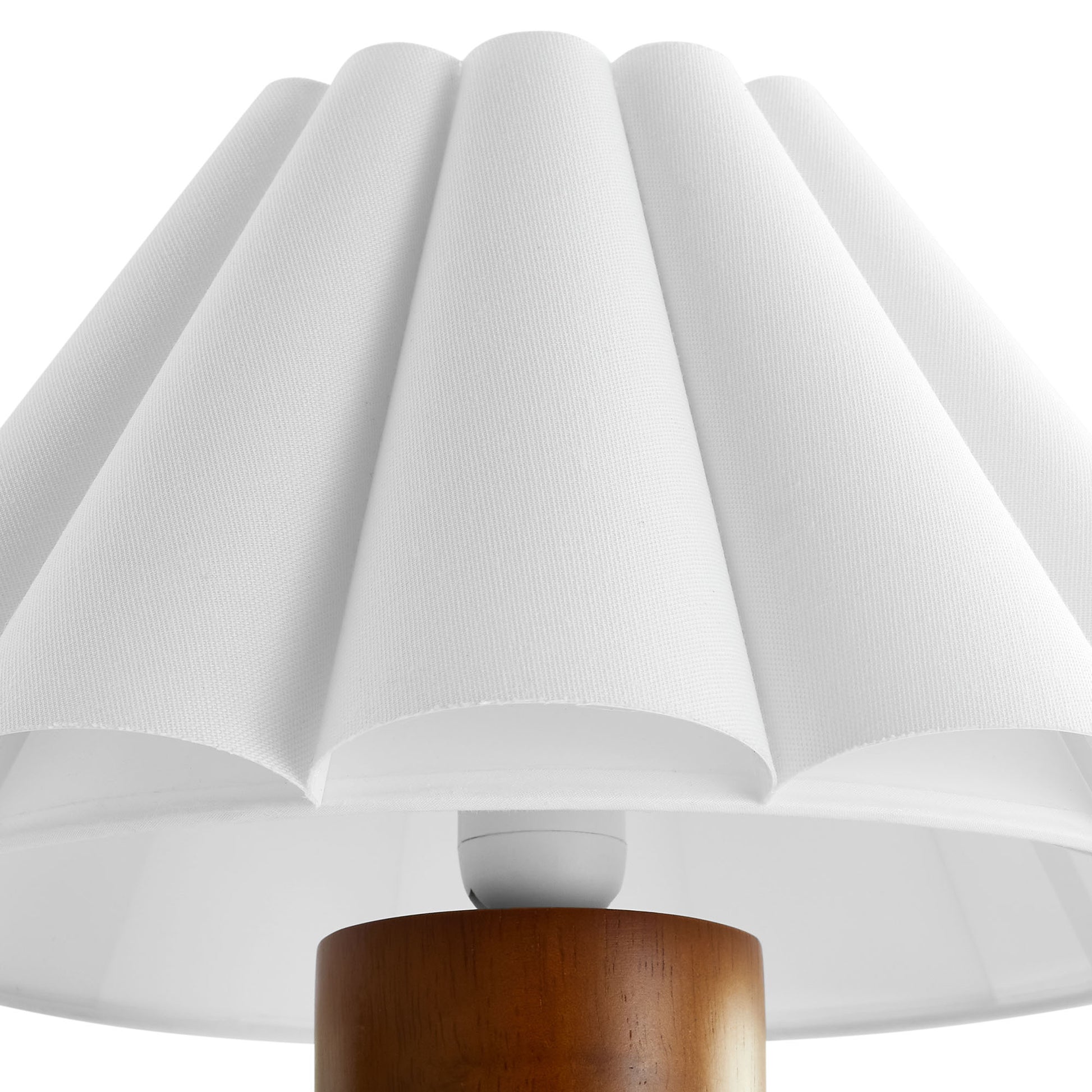 Flora Wood mesa Lamp With Pleated Petal Shade