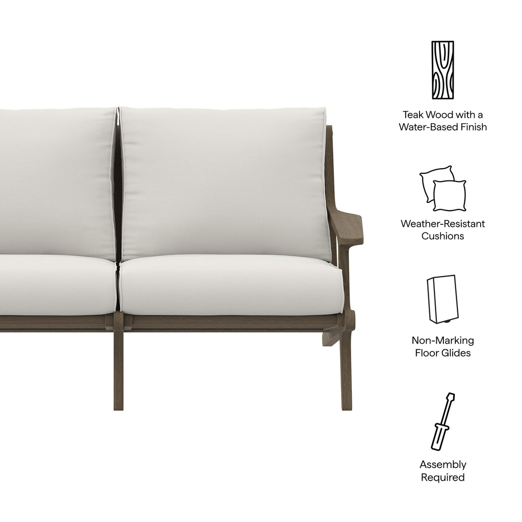 Saratoga Outdoor Patio Teak Wood loveseat