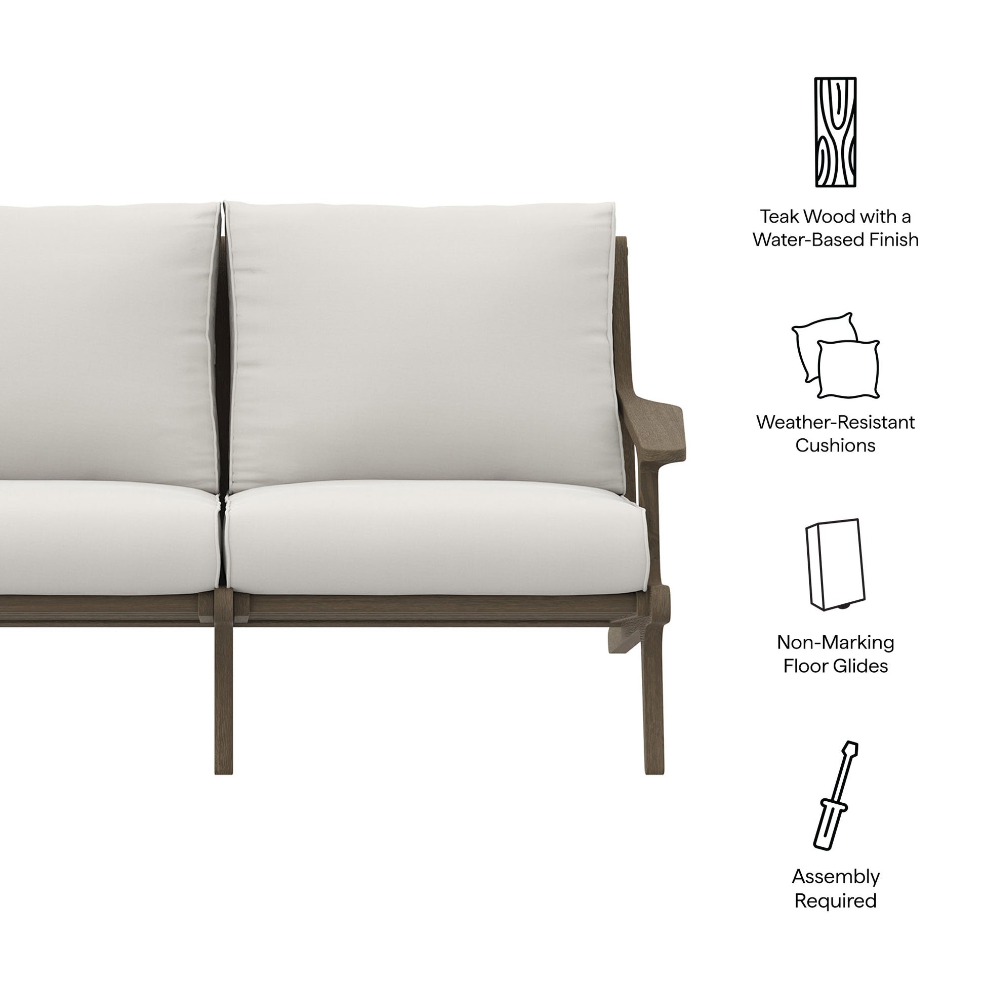 Saratoga Outdoor Patio Teak Wood loveseat