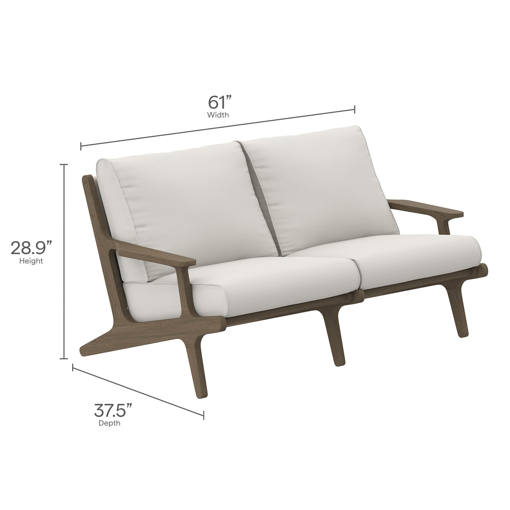 Saratoga Outdoor Patio Teak Wood loveseat