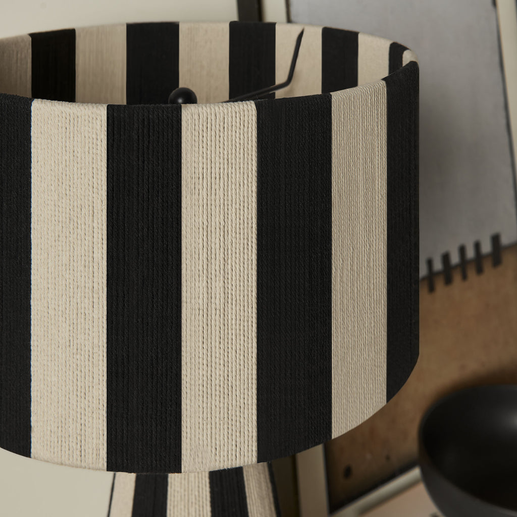 Renae Handwoven Cotton Thread Striped mesa Lamp