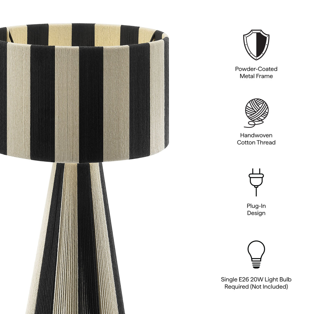 Renae Handwoven Cotton Thread Striped mesa Lamp