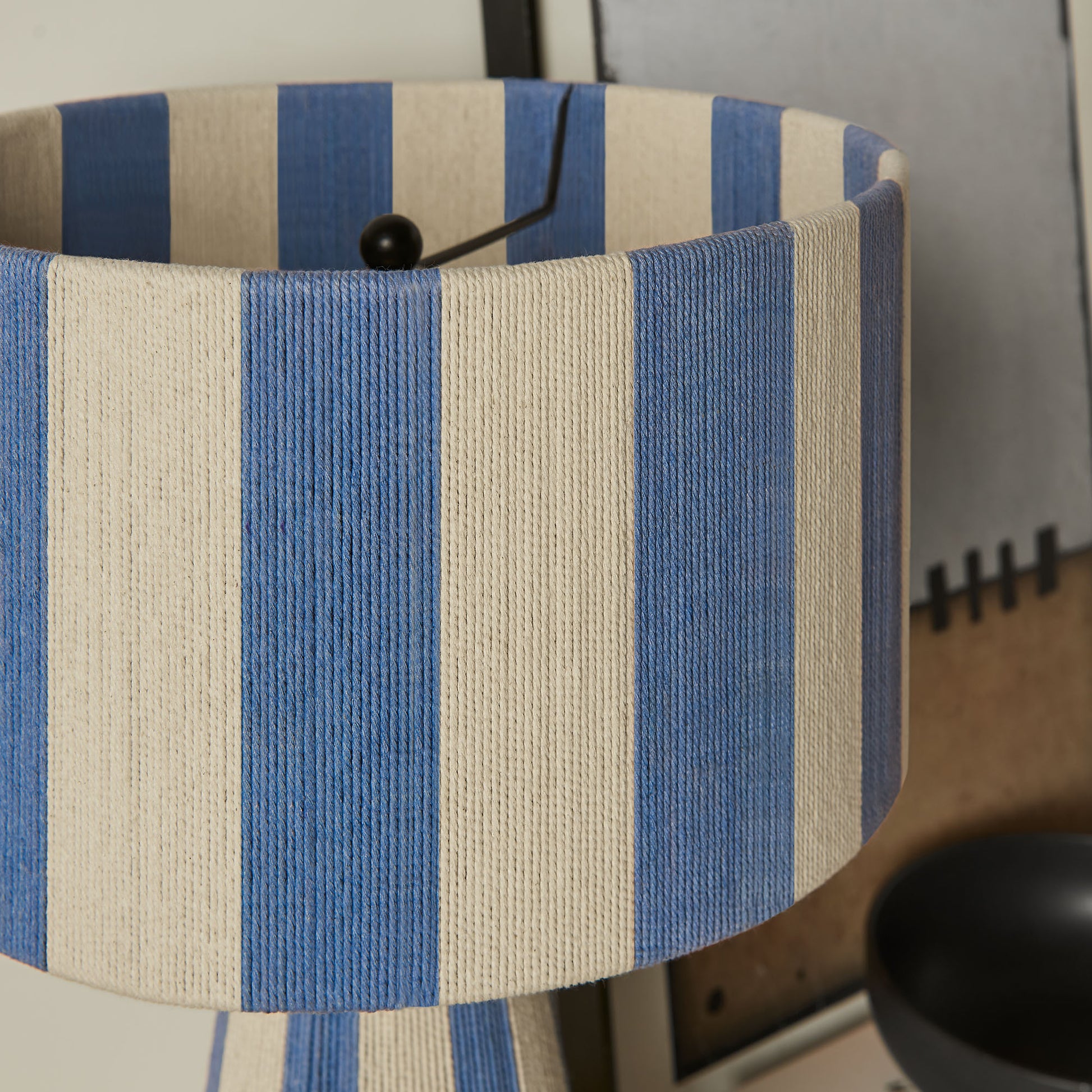 Renae Handwoven Cotton Thread Striped mesa Lamp