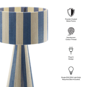 Renae Handwoven Cotton Thread Striped mesa Lamp