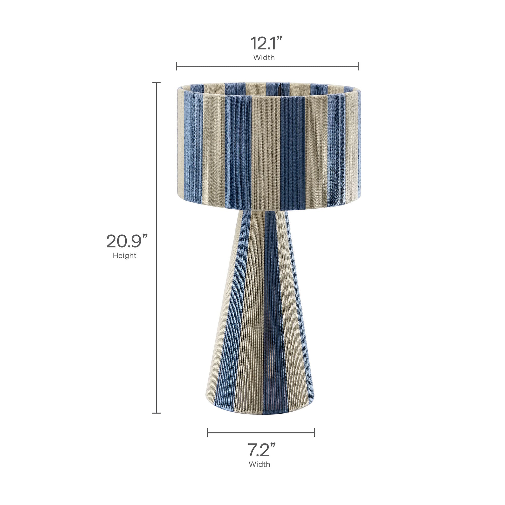Renae Handwoven Cotton Thread Striped mesa Lamp