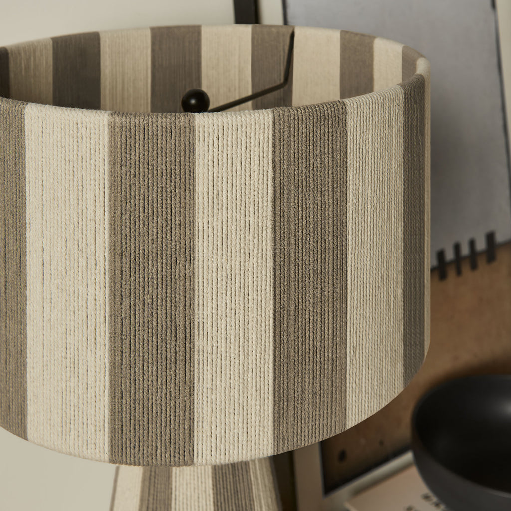 Renae Handwoven Cotton Thread Striped mesa Lamp