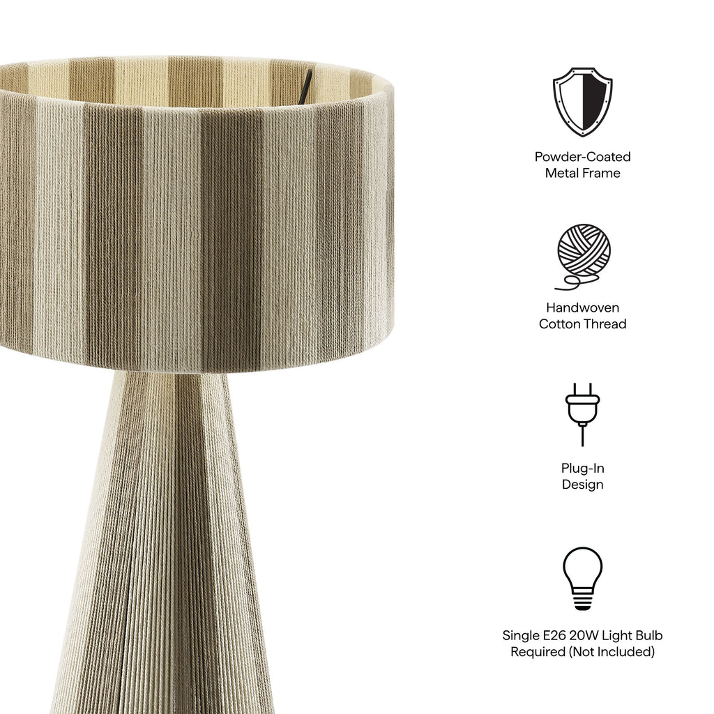 Renae Handwoven Cotton Thread Striped mesa Lamp