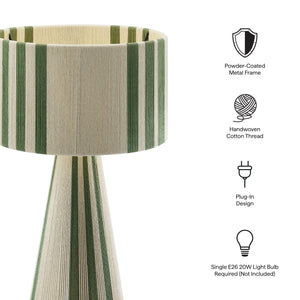 Gia Handwoven Cotton Thread Striped or Plain mesa Lamp